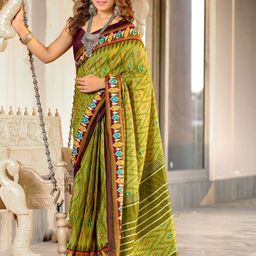 Anouk Geometric Printed Pure Cotton Ikat Saree-17