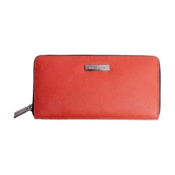 James Aston Dia Orange Leather Zip Around Wallet for Women-38