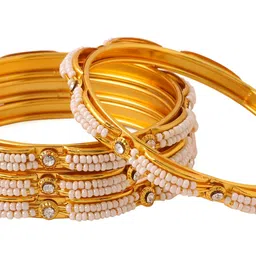 Anouk Set of 4 Pearl Studded Bangles image 5