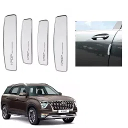 SPREADX Plastic Car Stylish I-pop White Colour Elegant Door Guard Protection Universal Type Suitable for Alcazar (Set of 4 Pcs)-21