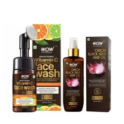 WOW SKIN SCIENCE Set of Onion Black Seed Hair Oil & Brightening Vitamin C Face Wash-97