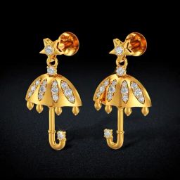 Joyalukkas Gold 22K Rainshade Dangler Earrings for Women-image-80