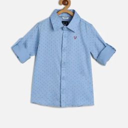 Allen Solly Junior Light Blue Printed Full Sleeves Shirt-picture-49
