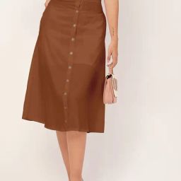 Moomaya Rust Midi Skirt-image-26