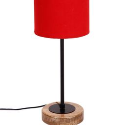 Devansh Red & Black Solid Cylindrical Table Lamp image 3