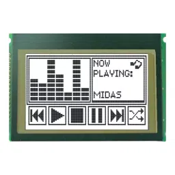 MIDAS DISPLAYS LCD, COG 240X160, FSTN BLACK ON WHITE, MCCOG240160C6W-FPTLW-20