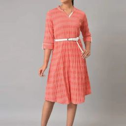 Aurelia Women Pink Geometric Print Cotton Kurta-image-60