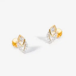 P.N.Gadgil Jewellers 14k Yellow Gold Nano Sparkle Diamond Stud Earrings-image-37