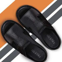 Fausto Men's Black Casual Sandals-37