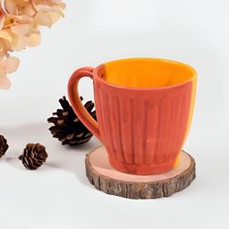 Storepedia Red & Yellow Handcrafted Textured Ceramic Matte Cups Set of Cups and Mugs-7
