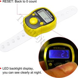 Digital Tasbeeh Hand Tally Counter Finger Ring Digital Counting Machine Counter Tasbeeh & Jaap mala for Counting Purpose with LED (Yellow) image 4