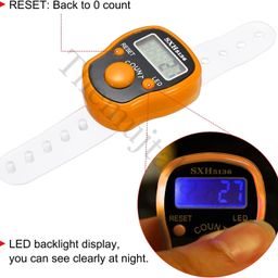 themujtaba Digital Tasbeeh Hand Tally Counter Finger Ring Digital Counting Machine Counter Tasbeeh & Jaap mala for Counting Purpose with LED (Multicolor) Pack of 1 image 3