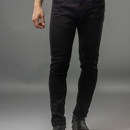 nostrum Men Cotton Stunning Ankle Fit Stay Black Denim Jeans-image-69