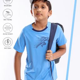 Pine Active Half Sleeves Tee Running Game Print - Light Blue-image-5