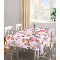 Arrabi Multi Floral TC Cotton Blend 6 Seater Table Cover ARTC-1165 - Pink-image-40