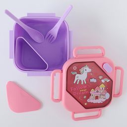 Leak-Proof & Freezer Safe Lunch Box with Unicorn Print - Purple-14