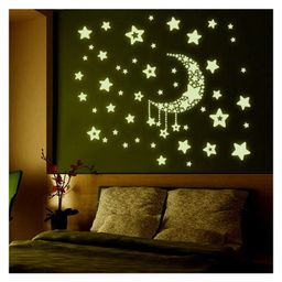 JAAMSO ROYALS 'Radium Moon & Falling Stars ' Glow In Dark Wall Sticker 32 CM-image-94