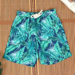 The Lion and the Fish Viscose Woven Tropical Theme Printed Shorts - Blue-picture-4