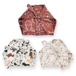 The Boo Boo Club Breathable Soft Organic Cotton Muslin Nappies Pack Of 3 - Multicolored-26