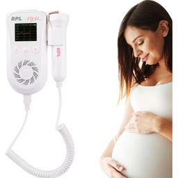 BPL Medical Technologies FD-02 Fetal Doppler Smart Noise Reduction & Heartbeat Detection Machine with in-Built Speaker for Home and Clinic Use - White-0