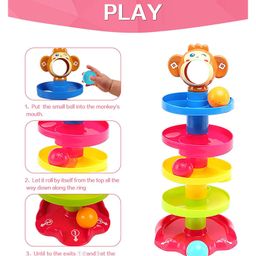 Goyal's Monkey Face Design 5 Layer Tower Ball Drop Spinning Toy- Multicolor image 2