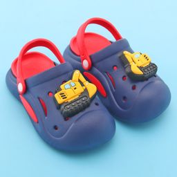 Oh! Pair Slip On Clogs with Bulldozer Applique & Back Strap - Navy image 2