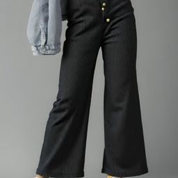 MAYKR Women Relaxed Fit Pleated Trousers-image-37