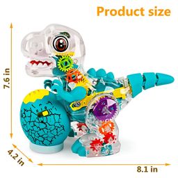 VELLIQUE 3D with 360 Degree Rotation Gear Simulation Mechanical Sound and Light Dino Toy (Colour May Vary) image 3