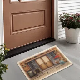 Myntra Elegant Homes Brown & Beige Self-Designed Anti Skid Doormats-47