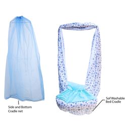 Beetot Baby Cradle For Newborns With Ultra Soft Cotton Fabric Along with Mosquito Net-Blue image 4