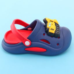 Oh! Pair Slip On Clogs with Bulldozer Applique & Back Strap - Navy image 4