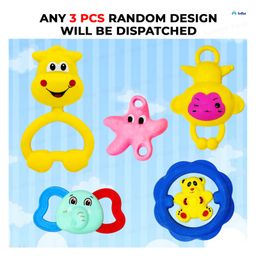 FunBlast Attractive Rattles for Newborns Babies3 Pcs Random Color & Design image 4