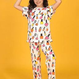 YK Girls Printed Pure Cotton Night suit-picture-27