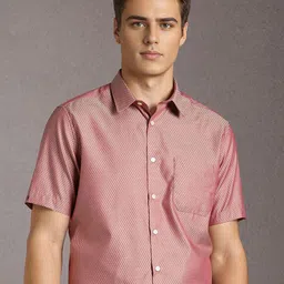 Louis Philippe Men Textured Spread Collar Pure Cotton Formal Shirt-picture-8