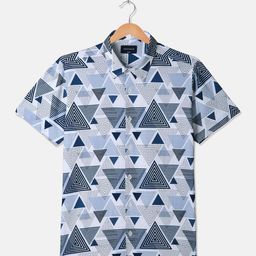 Octave Boys Geometric Spread Collar Cotton Casual Shirt-image-105