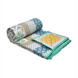 Sangria Blue & White Ethnic Motifs Printed Pure Cotton 150 GSM Double Bed Dohar-image-71