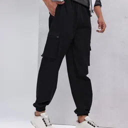 HRX by Hrithik Roshan Men Solid Mid-Rise Lifestyle Cargo Style Joggers-picture-12