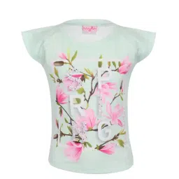 Cutecumber Kids Green Printed Top-image-5