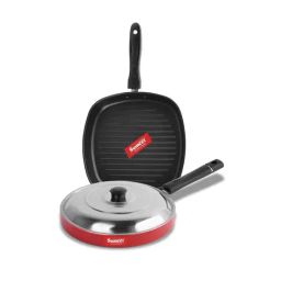Sumeet Elegant Design Red Aluminium Cookware Set-picture-45