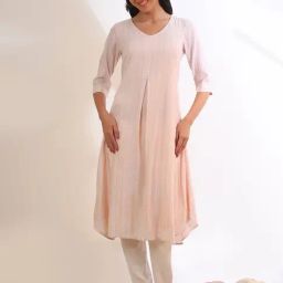 Aurelia Pink Striped Kurta-image-36
