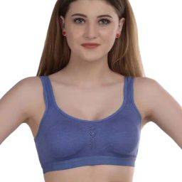 AROUSY Blue Cotton Beginner's Bra-picture-37