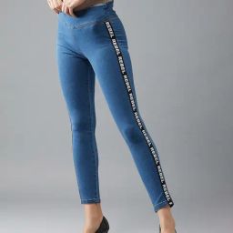 DOLCE CRUDO Light Blue Mid Rise Denim Jeggings-image-42