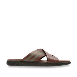 Clarks Men's Vine Ash Brown Cross Strap Sandals-image-38