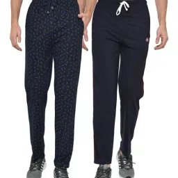 Vimal Jonney Navy Regular Fit Trackpants - Pack of 2-image-38