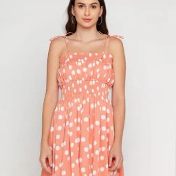 Zink London Peach & White Polka Dot Dress-image-27
