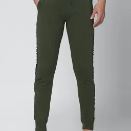 Peter England Green Cotton Regular Fit Printed Joggers-picture-37
