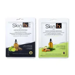 Skin Fx Lightening & Detan, Purifying Men Facial Serum Mask - Pack of 2-2
