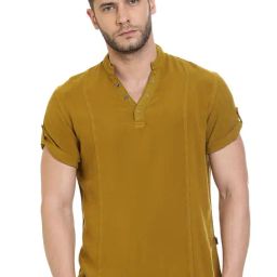 Identiti Mustard Slim Fit Shirt-image-39
