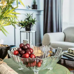 Goodhomes Transparent Glass Large Fruit Bowl-11