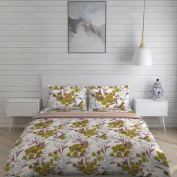 Layers Lumina Printed Yellow 144 TC Cotton King Bedding Set-image-76